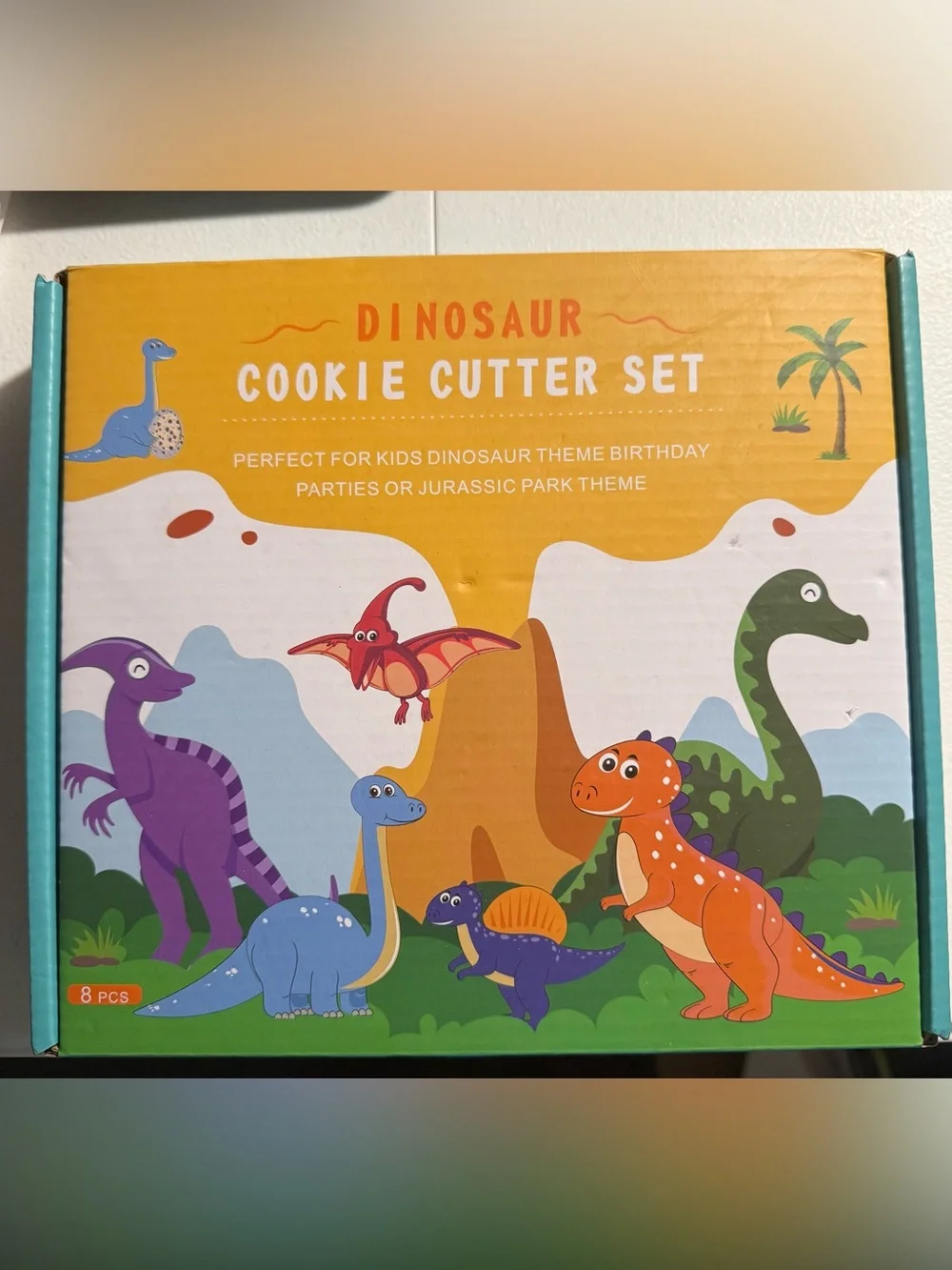 Dinosaur Cookie Cutter Set - Orange, Blue, Purple Kids Toy